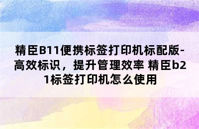 精臣B11便携标签打印机标配版-高效标识，提升管理效率 精臣b21标签打印机怎么使用